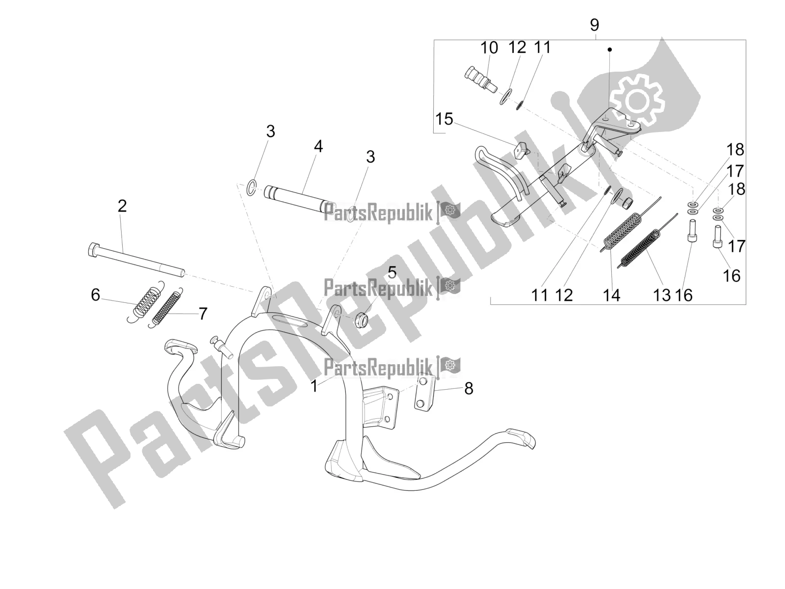 Tutte le parti per il Stand / S del Piaggio Liberty 50 4T Delivery 2017