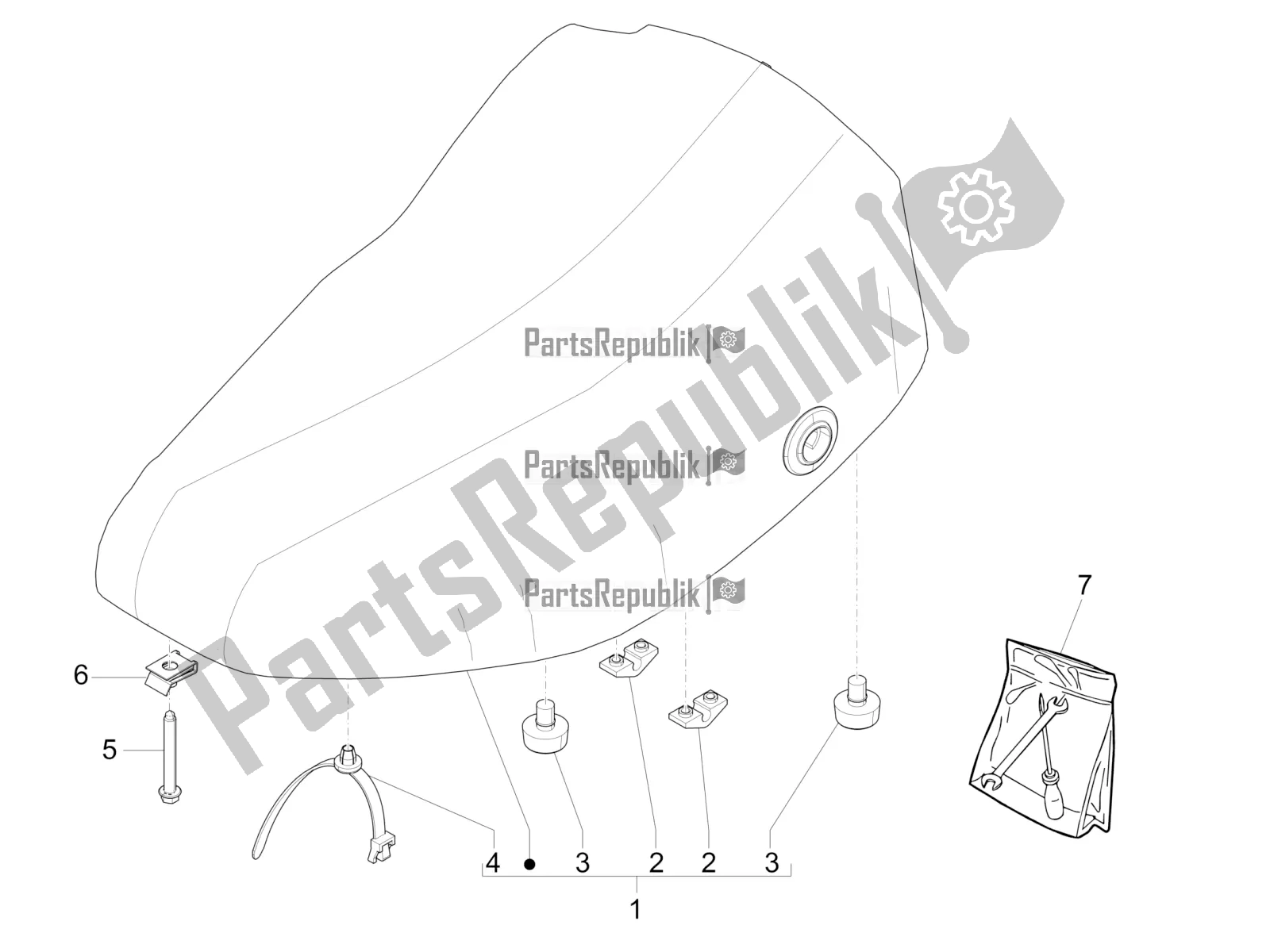 Tutte le parti per il Sella / Sedili del Piaggio Liberty 50 4T PTT 2016