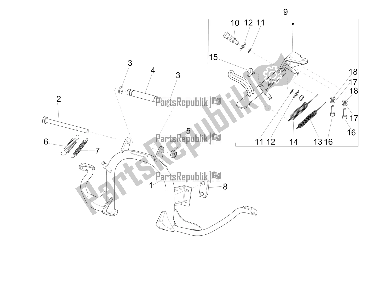 Toutes les pièces pour le Des Stands du Piaggio Liberty 50 4T PTT 2016