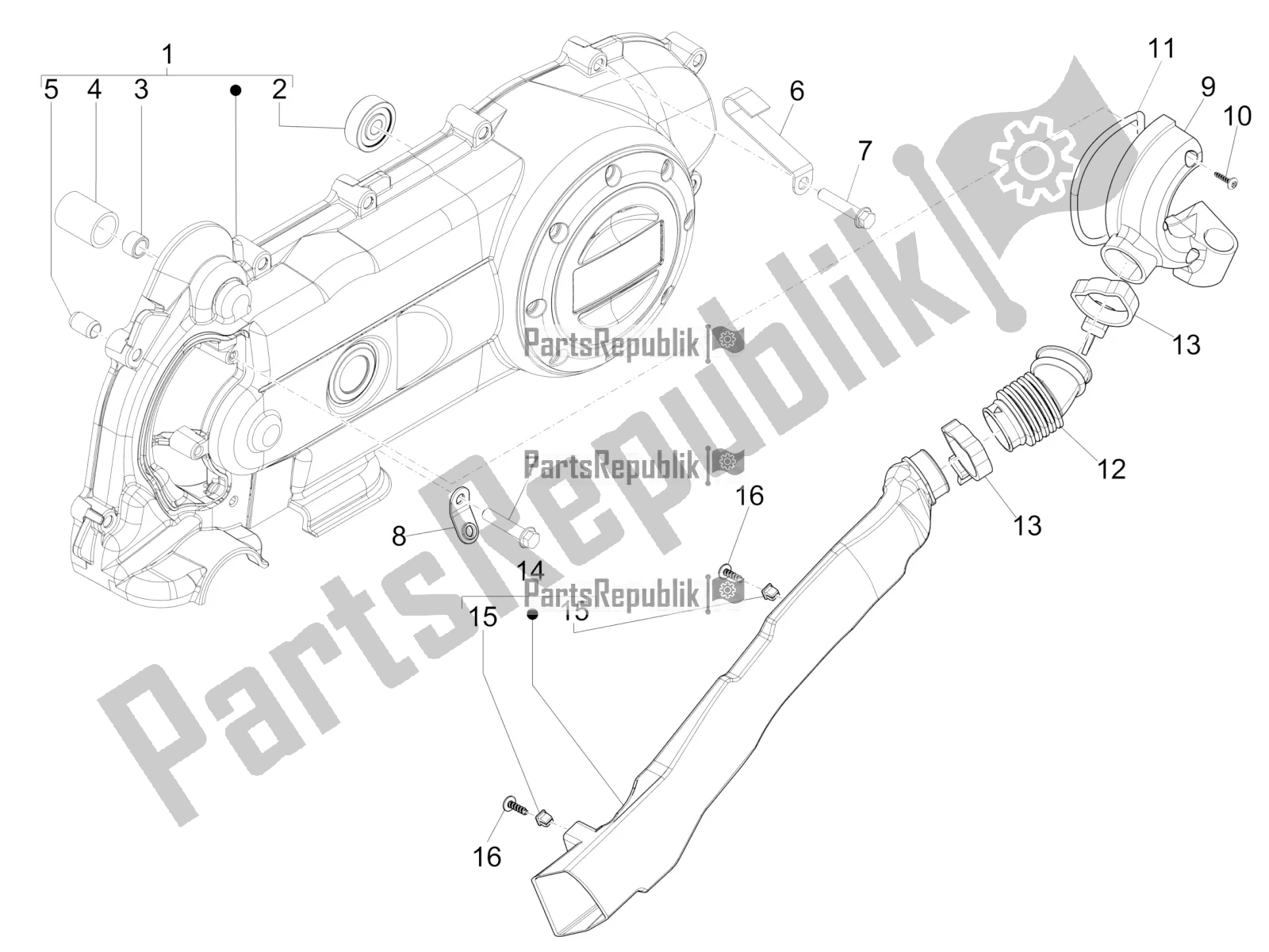 Toutes les pièces pour le Couvercle De Carter - Refroidissement Du Carter du Piaggio Liberty 50 4T PTT 2017