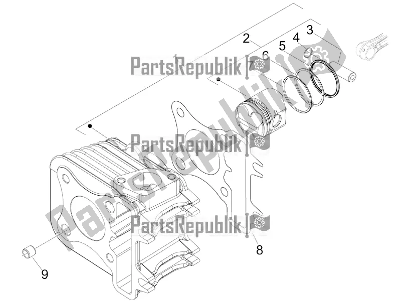 Tutte le parti per il Unità Perno Cilindro Pistone-polso del Piaggio Liberty 50 4T PTT 2017