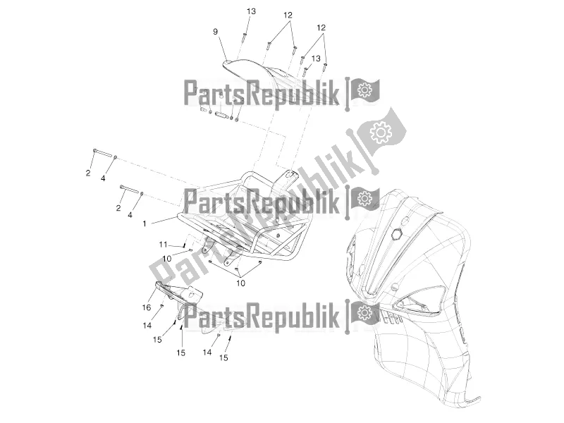 All parts for the Front Luggage Rack of the Piaggio Liberty 50 4T PTT 2017