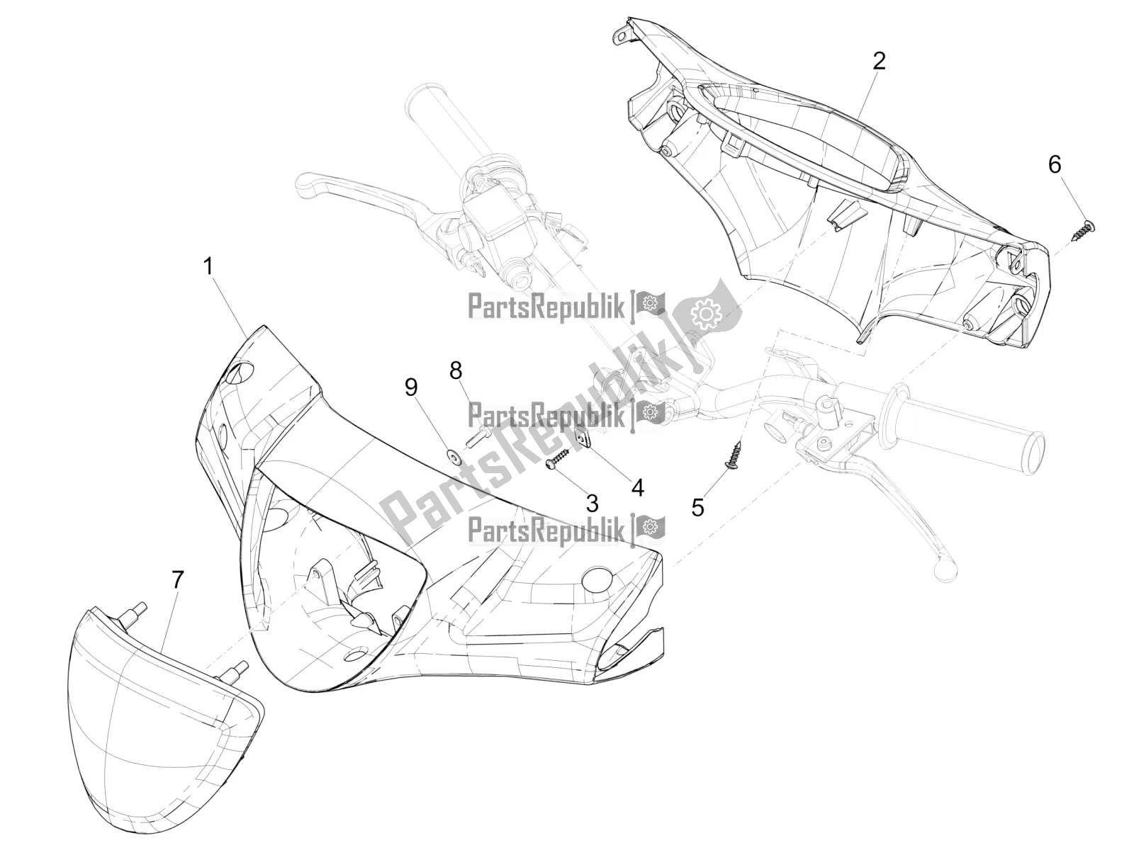 Toutes les pièces pour le Couvertures De Guidon du Piaggio Liberty 50 4T PTT 2017