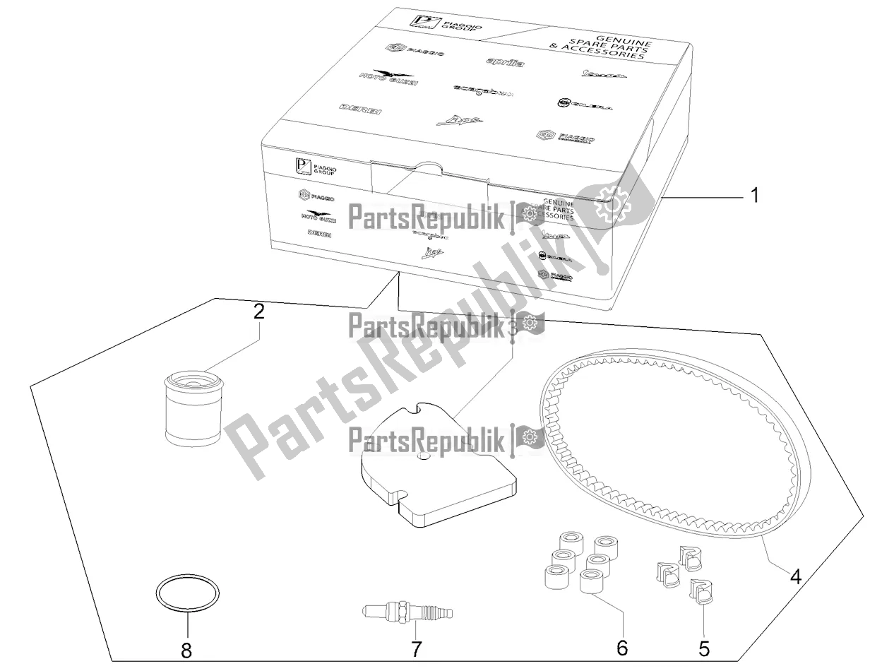 Toutes les pièces pour le Complete Wear And Maintenance Kit du Piaggio Liberty 50 Corporate 2020