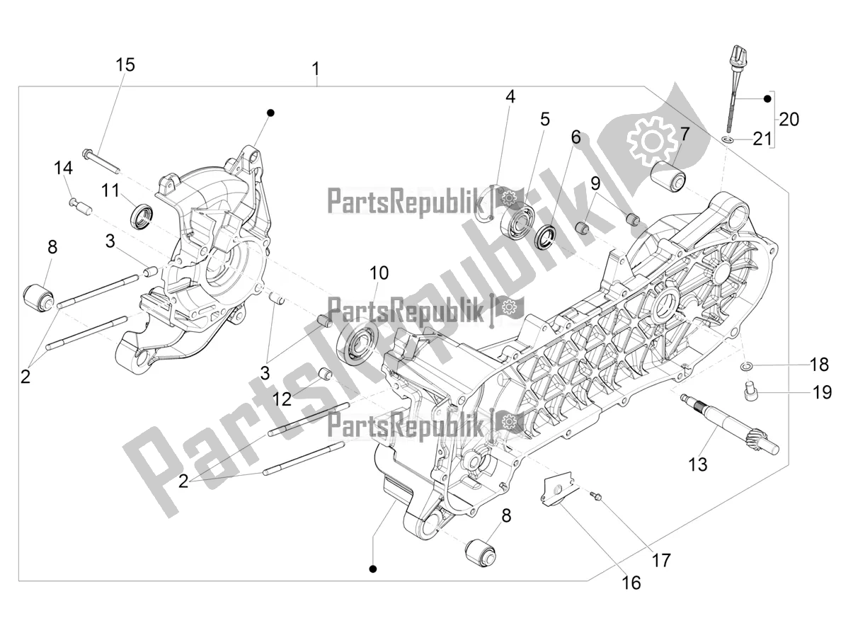 Toutes les pièces pour le Carter du Piaggio Liberty 50 Corporate 2020