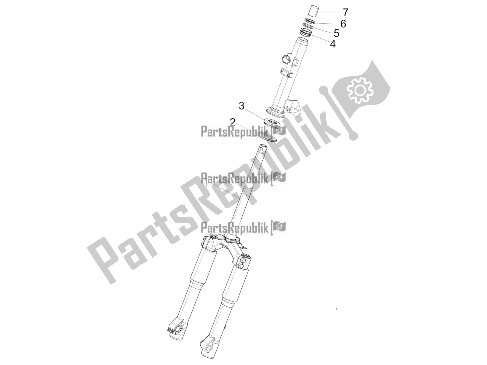 Toutes les pièces pour le Fourche / Tube De Direction - Palier De Direction du Piaggio Liberty 50 Corporate 2020