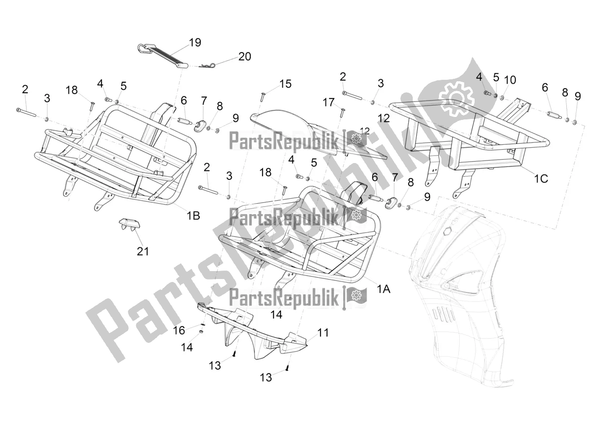 Todas las partes para Portaequipajes Delantero de Piaggio Liberty 50 Corporate 2020