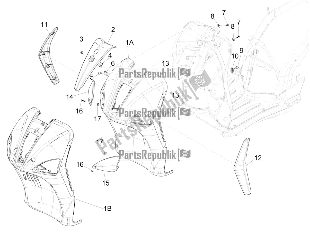 Todas las partes para Escudo Delantero de Piaggio Liberty 50 Corporate 2020