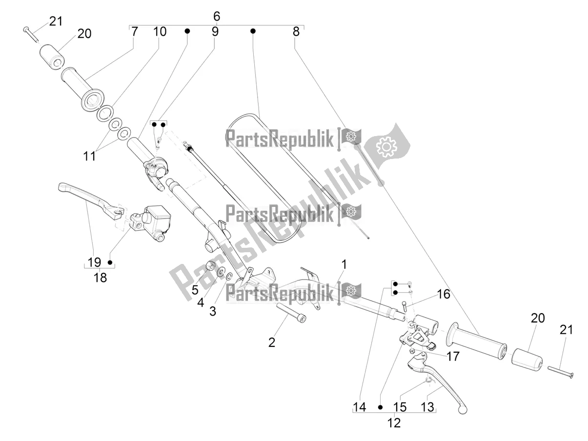 Todas las partes para Manillar - Master Cil. De Piaggio Liberty 50 Corporate 2020