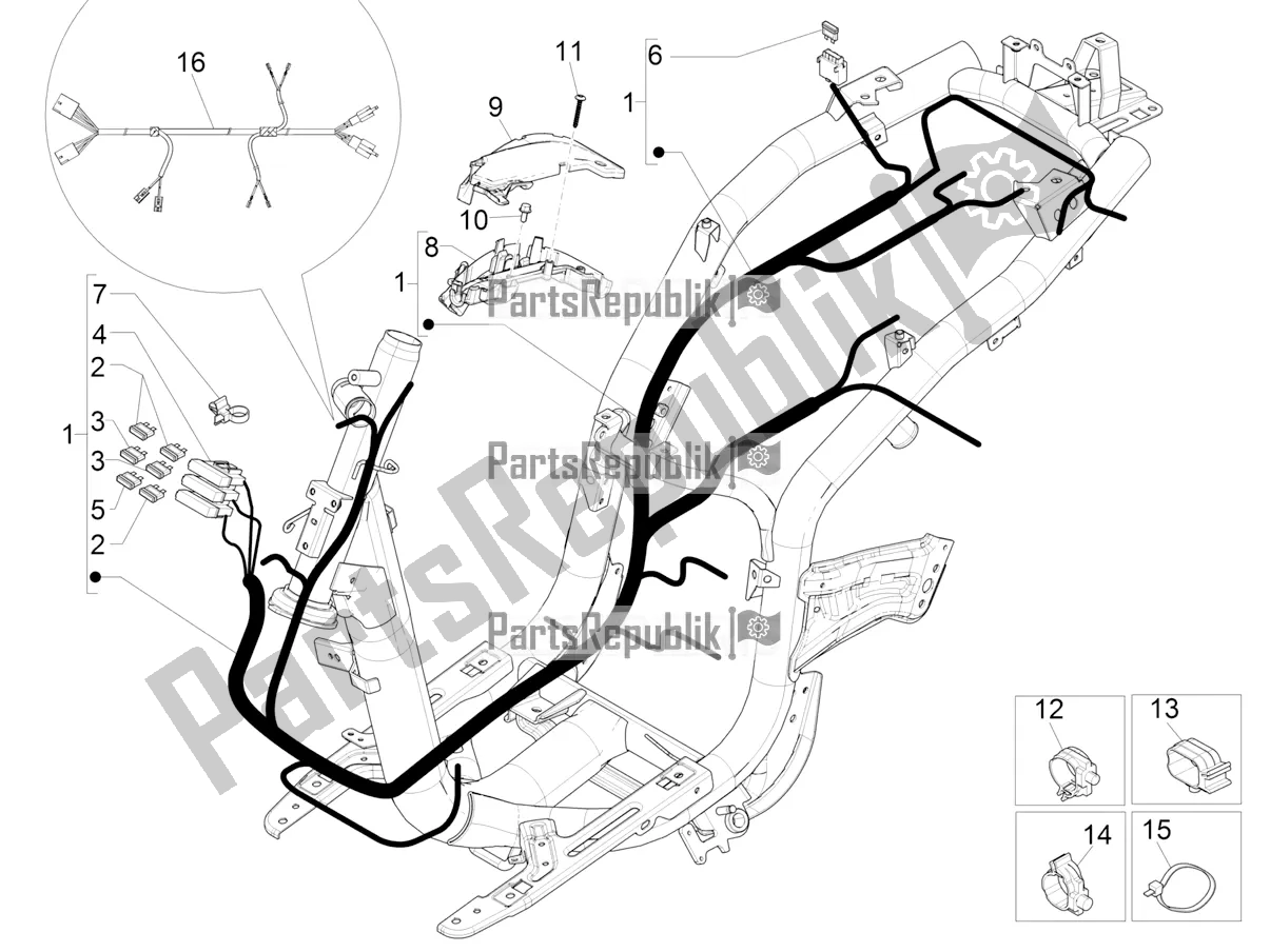 Toutes les pièces pour le Faisceau De Câbles Principal du Piaggio Liberty 50 Corporate 2020
