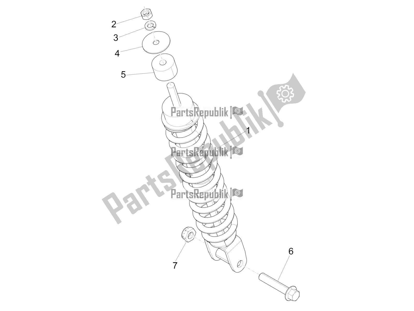 Toutes les pièces pour le Suspension Arrière - Amortisseur / S du Piaggio Liberty 50 Corporate 2020