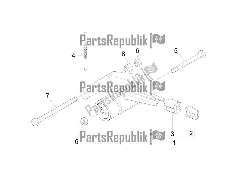 Toutes les pièces pour le Bras Oscillant du Piaggio Liberty 50 Corporate 2020