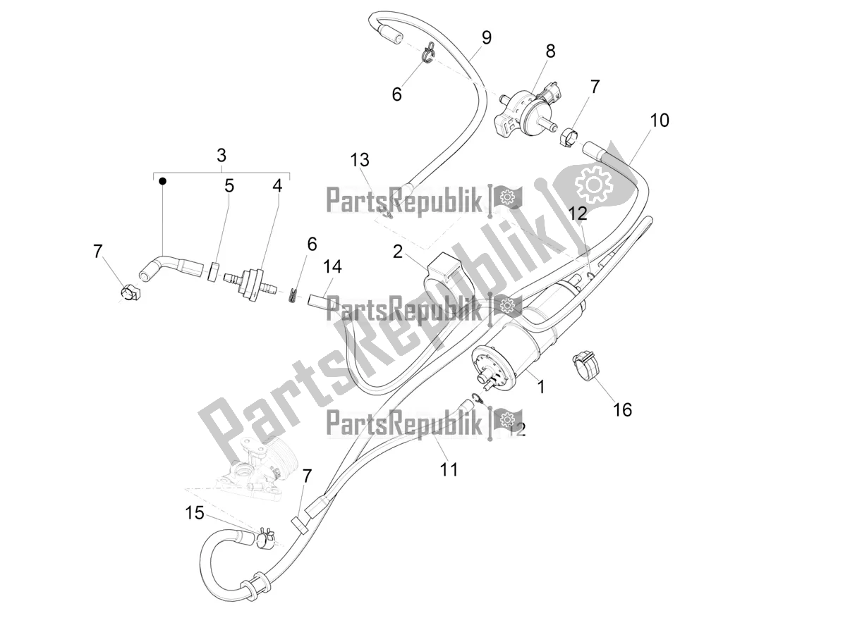 Toutes les pièces pour le Système Anti-percolation du Piaggio Liberty 50 Corporate 2021