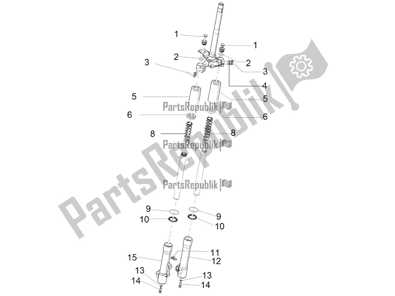 Toutes les pièces pour le Composants De La Fourche (wuxi Top) du Piaggio Liberty 50 Corporate 2021