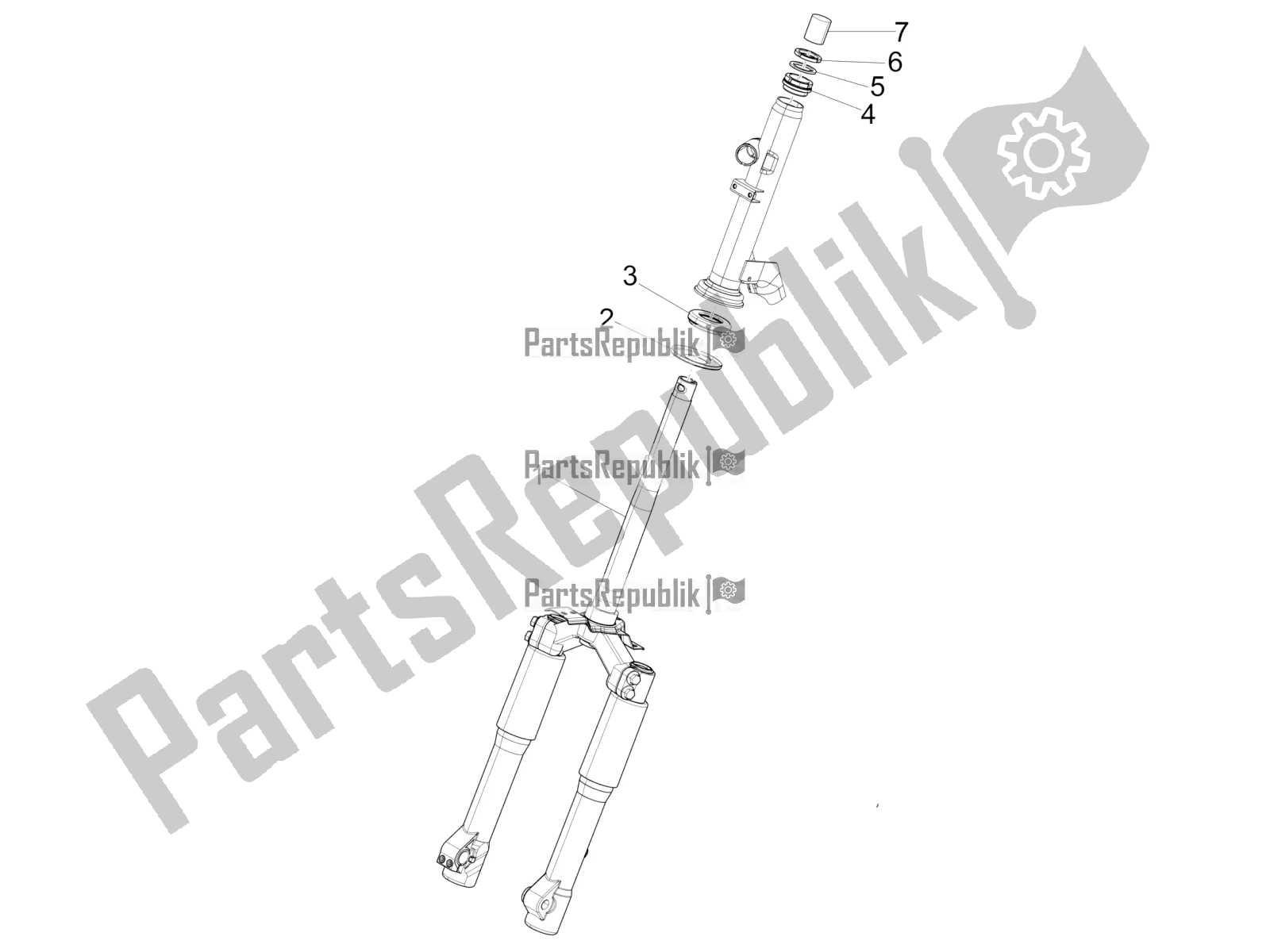 Toutes les pièces pour le Fourche / Tube De Direction - Palier De Direction du Piaggio Liberty 50 Corporate 2021