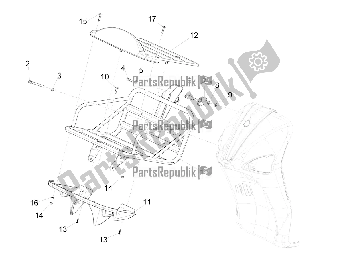 Toutes les pièces pour le Porte-bagages Avant du Piaggio Liberty 50 Corporate 2021