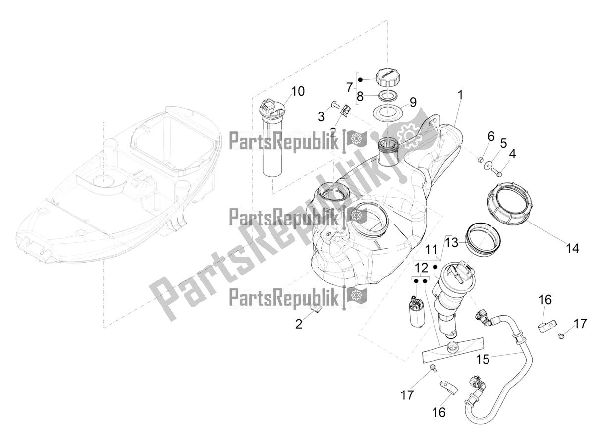 Tutte le parti per il Serbatoio Di Carburante del Piaggio Liberty 50 Corporate 2021