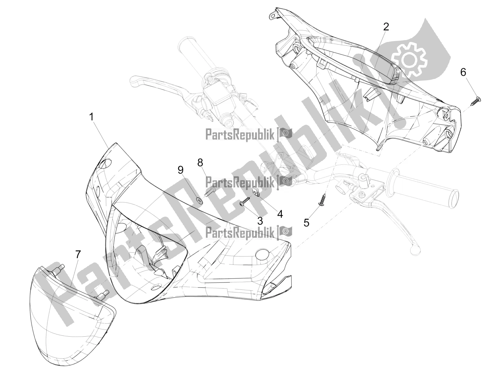 Toutes les pièces pour le Couvertures De Guidon du Piaggio Liberty 50 Corporate 2021