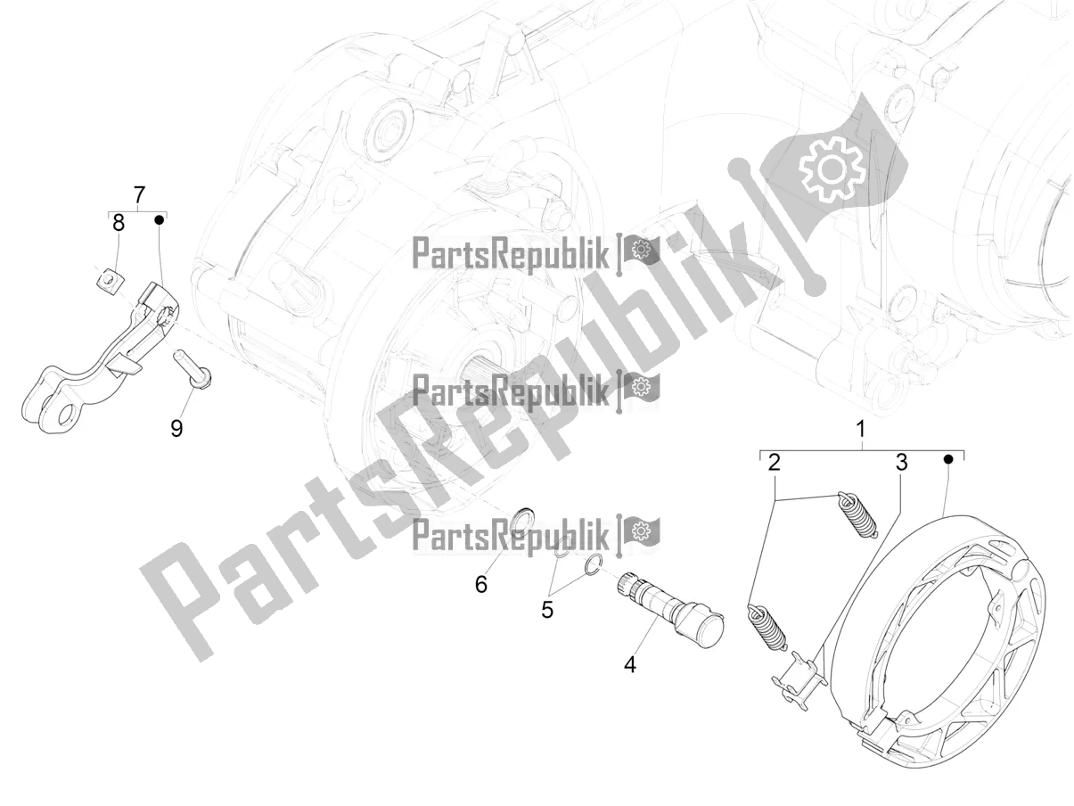 Toutes les pièces pour le Frein Arrière - Mâchoire De Frein du Piaggio Liberty 50 Corporate 2021