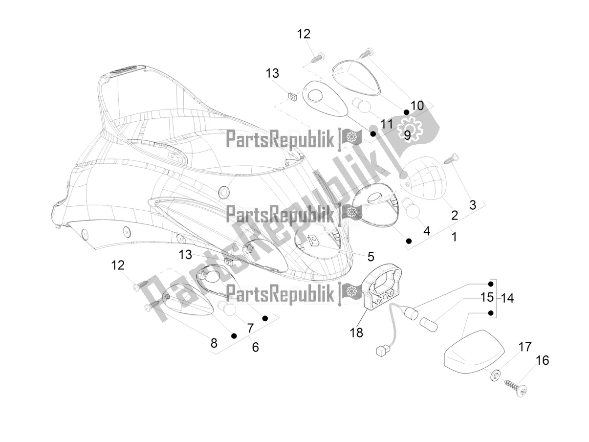 Toutes les pièces pour le Phares Arrière - Clignotants du Piaggio Liberty 50 Corporate 2021