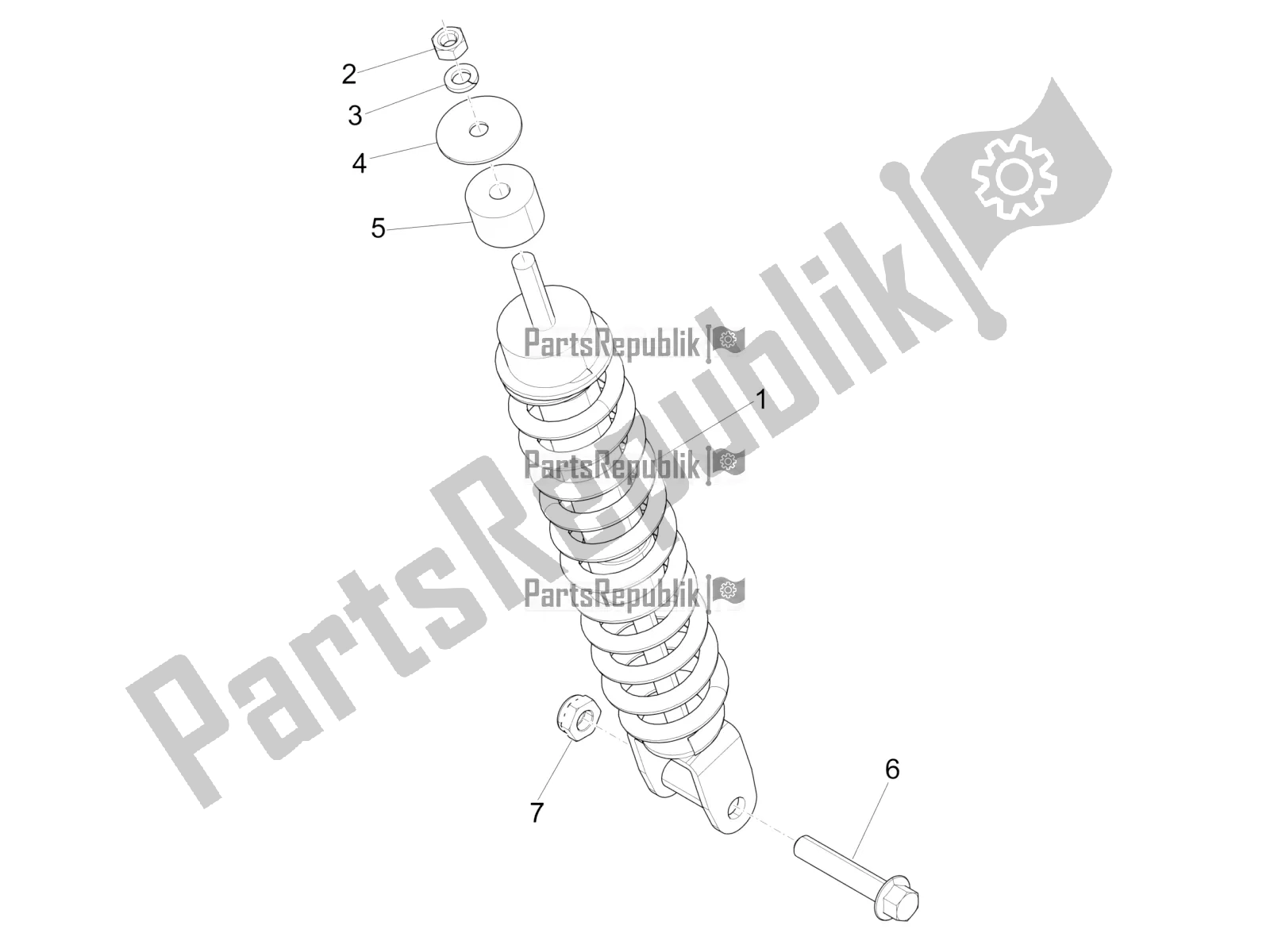 Toutes les pièces pour le Suspension Arrière - Amortisseur / S du Piaggio Liberty 50 Corporate 2021