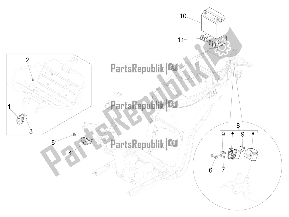 Toutes les pièces pour le Télécommandes - Batterie - Klaxon du Piaggio Liberty 50 Corporate 2021