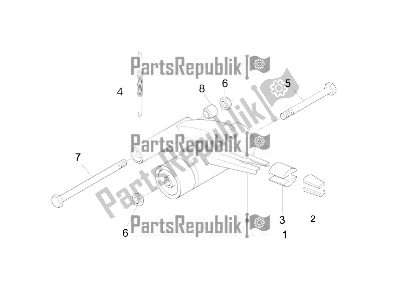 Toutes les pièces pour le Bras Oscillant du Piaggio Liberty 50 Corporate 2021