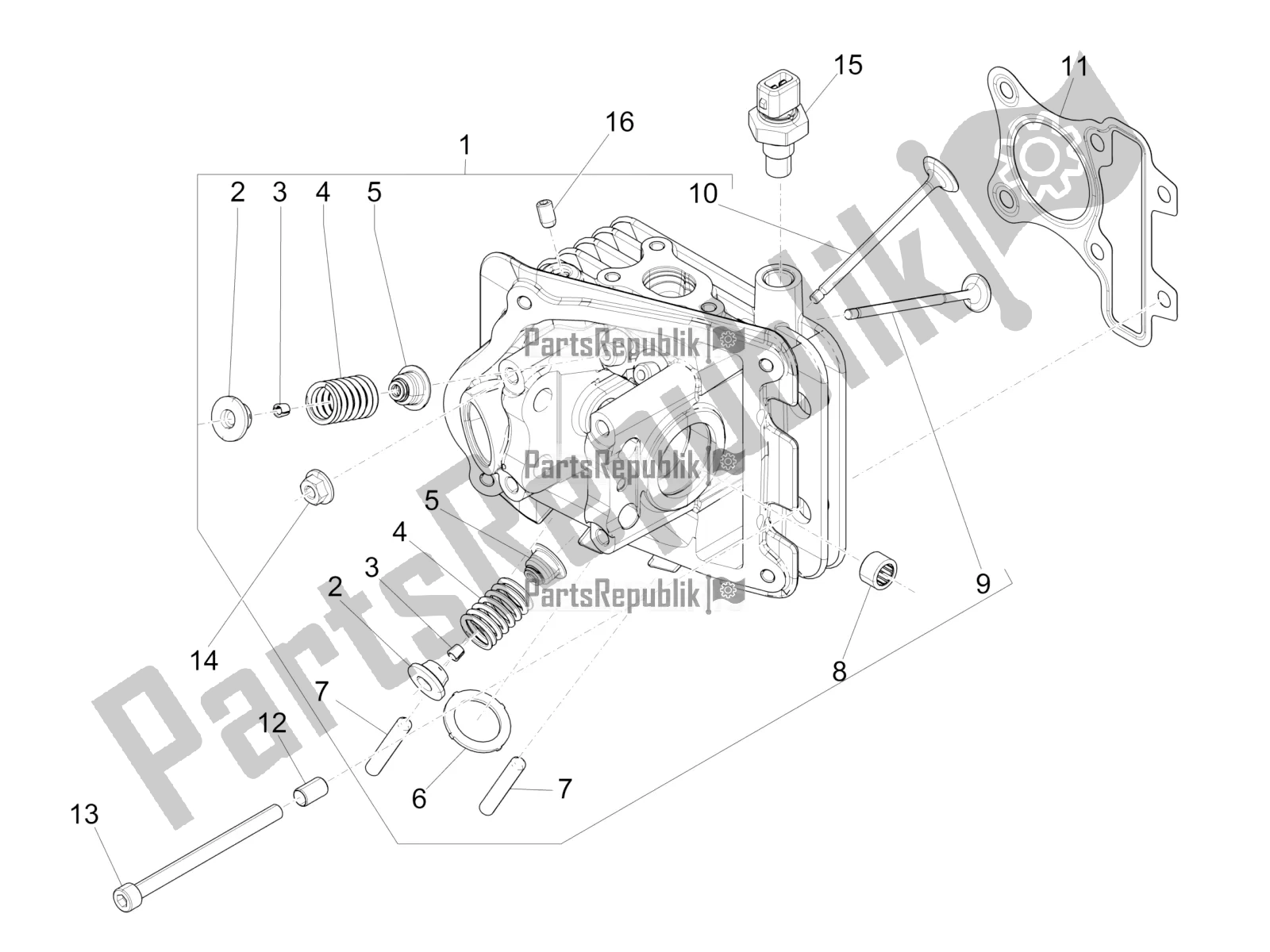 Todas as partes de Cylinder Head Unit - Valve do Piaggio Liberty 50 Iget 4T 25 KM/H 2017