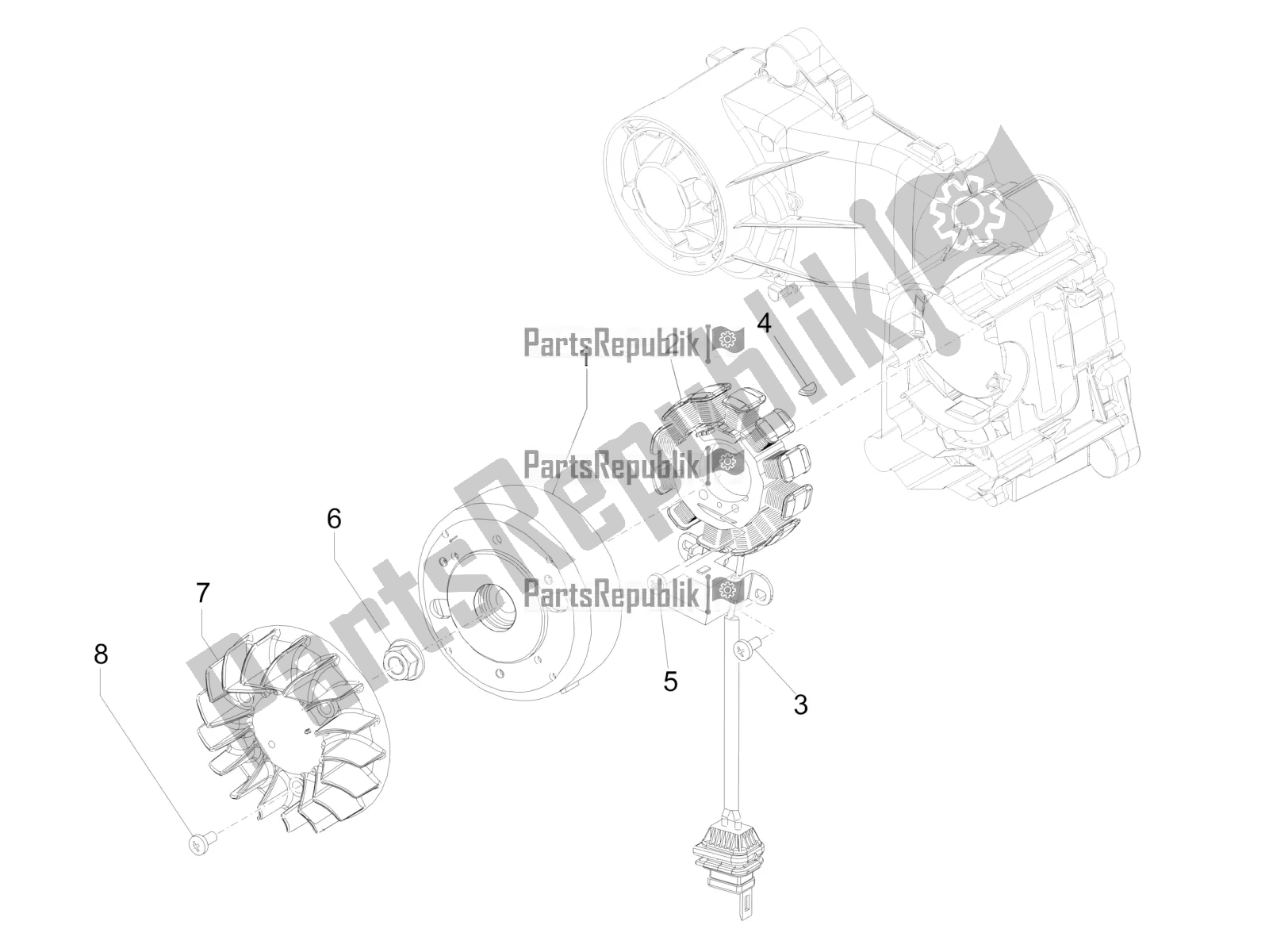 Toutes les pièces pour le Volant Magnéto du Piaggio Liberty 50 Iget 4T 25 KM/H 2017