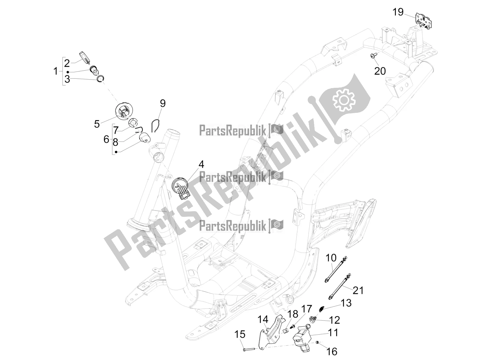 Toutes les pièces pour le Serrures du Piaggio Liberty 50 Iget 4T 25 KM/H 2017