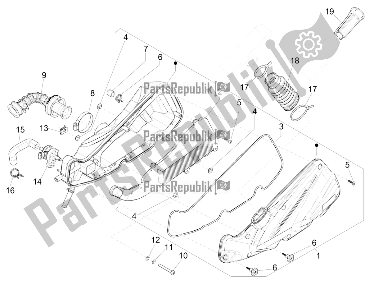 Toutes les pièces pour le Filtre à Air du Piaggio Liberty 50 Iget 4T 25 KM/H 2018