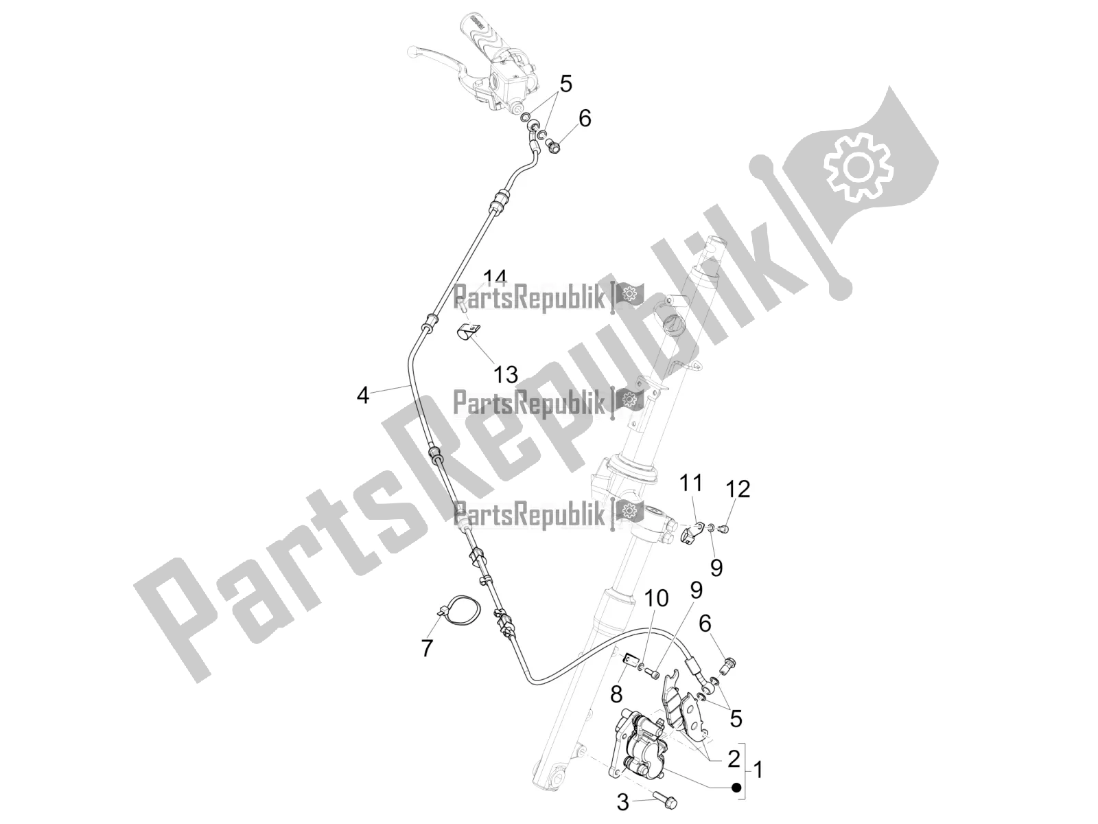 All parts for the Brakes Pipes - Calipers of the Piaggio Liberty 50 Iget 4T 25 KM/H 2018
