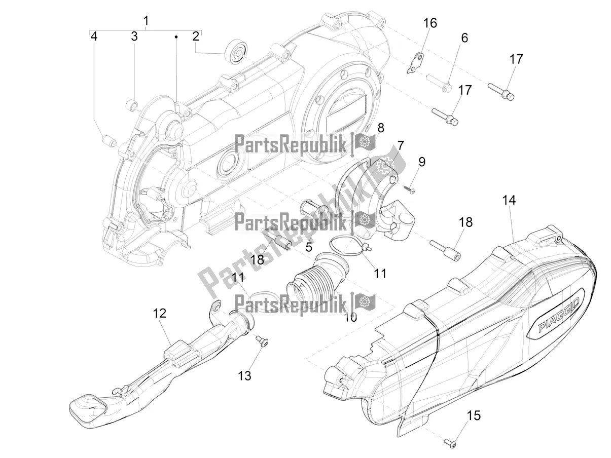 Toutes les pièces pour le Couvercle De Carter - Refroidissement Du Carter du Piaggio Liberty 50 Iget 4T 25 KM/H 2018