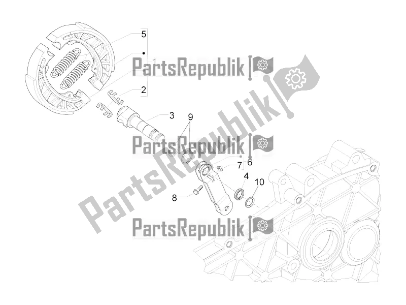 Tutte le parti per il Freno Posteriore - Ganascia Del Freno del Piaggio Liberty 50 Iget 4T 25 KM/H 2018