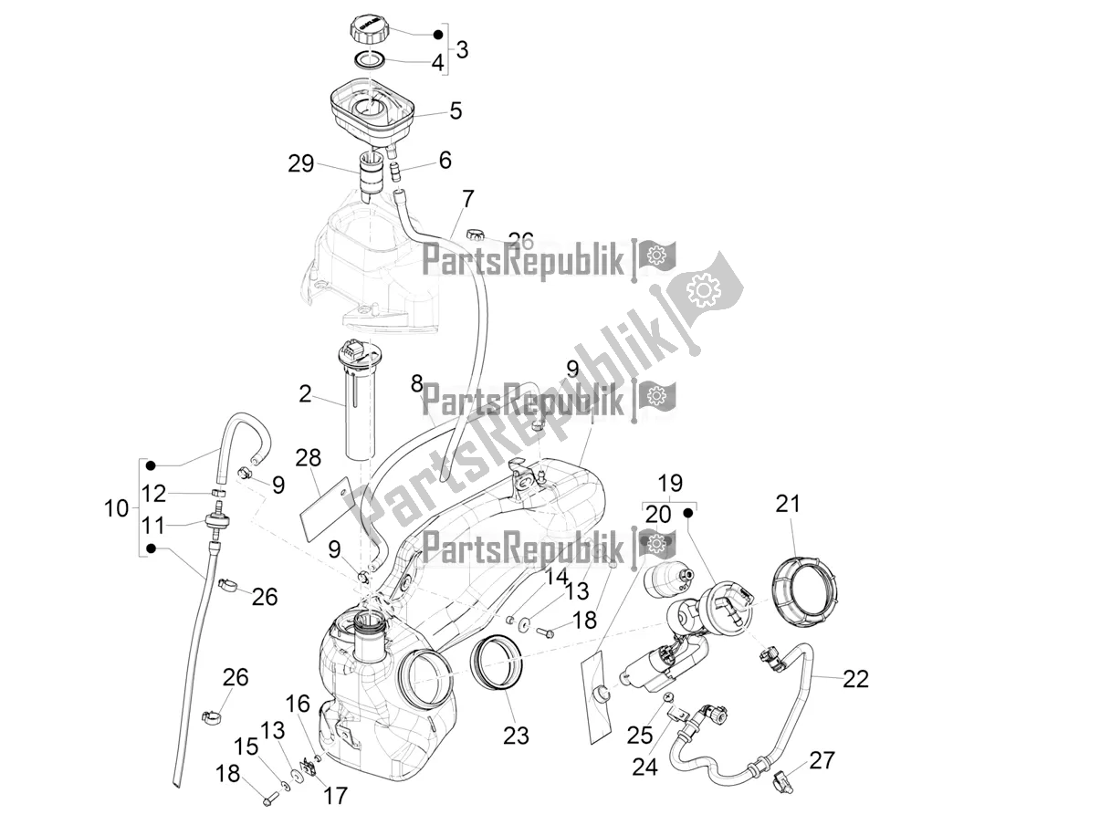 Tutte le parti per il Serbatoio Di Carburante del Piaggio Liberty 50 Iget 4T 25 KM/H 2019
