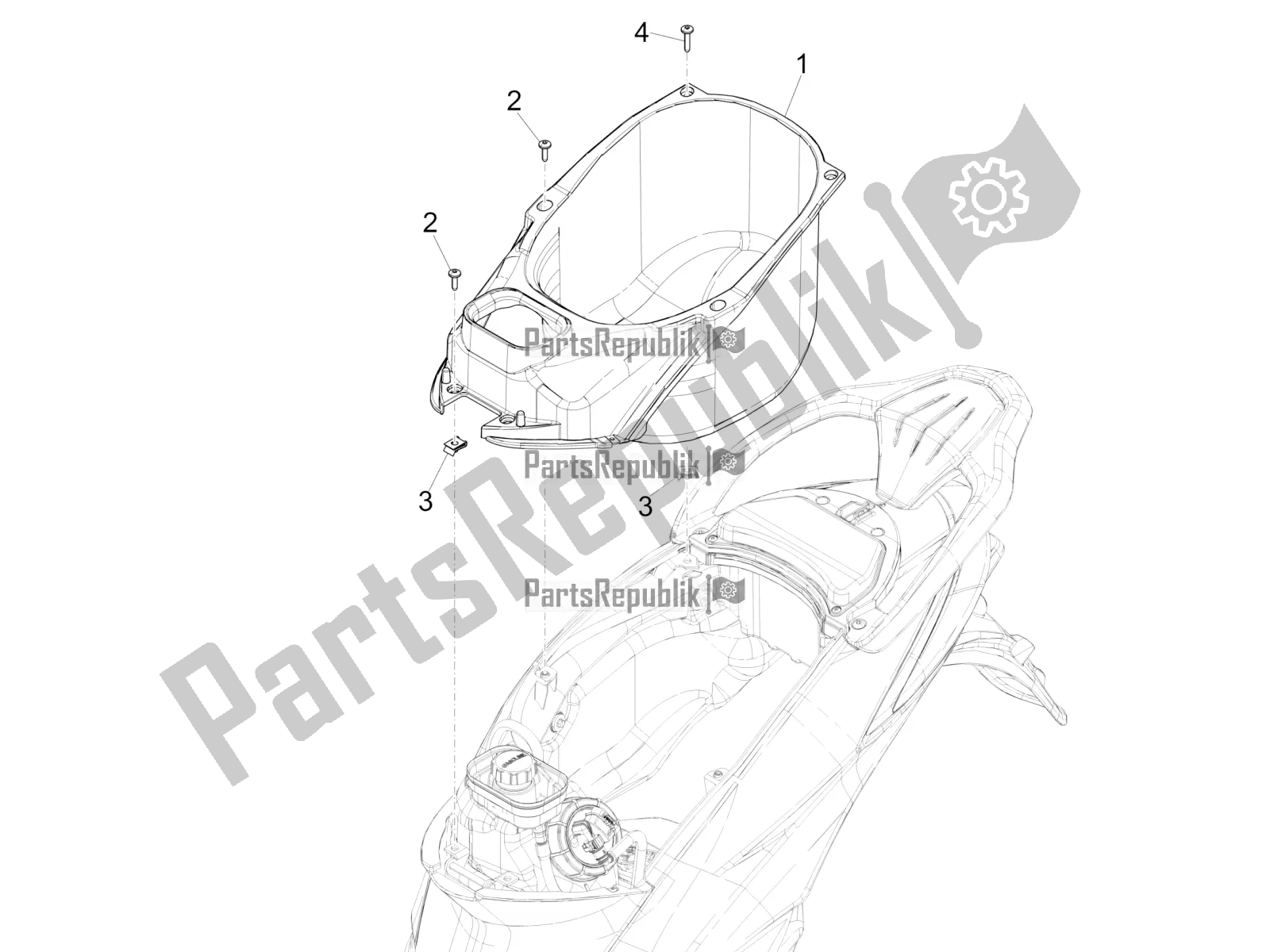 Wszystkie części do Obudowa Kasku - Pod Siod? Em Piaggio Liberty 50 Iget 4T 25 KM/H 2019