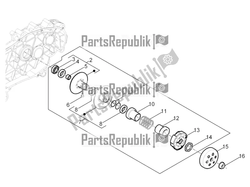 Toutes les pièces pour le Poulie Menée du Piaggio Liberty 50 Iget 4T 3V 2016