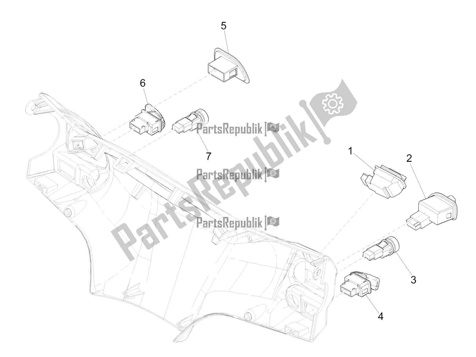Tutte le parti per il Selettori - Interruttori - Pulsanti del Piaggio Liberty 50 Iget 4T 3V 2016