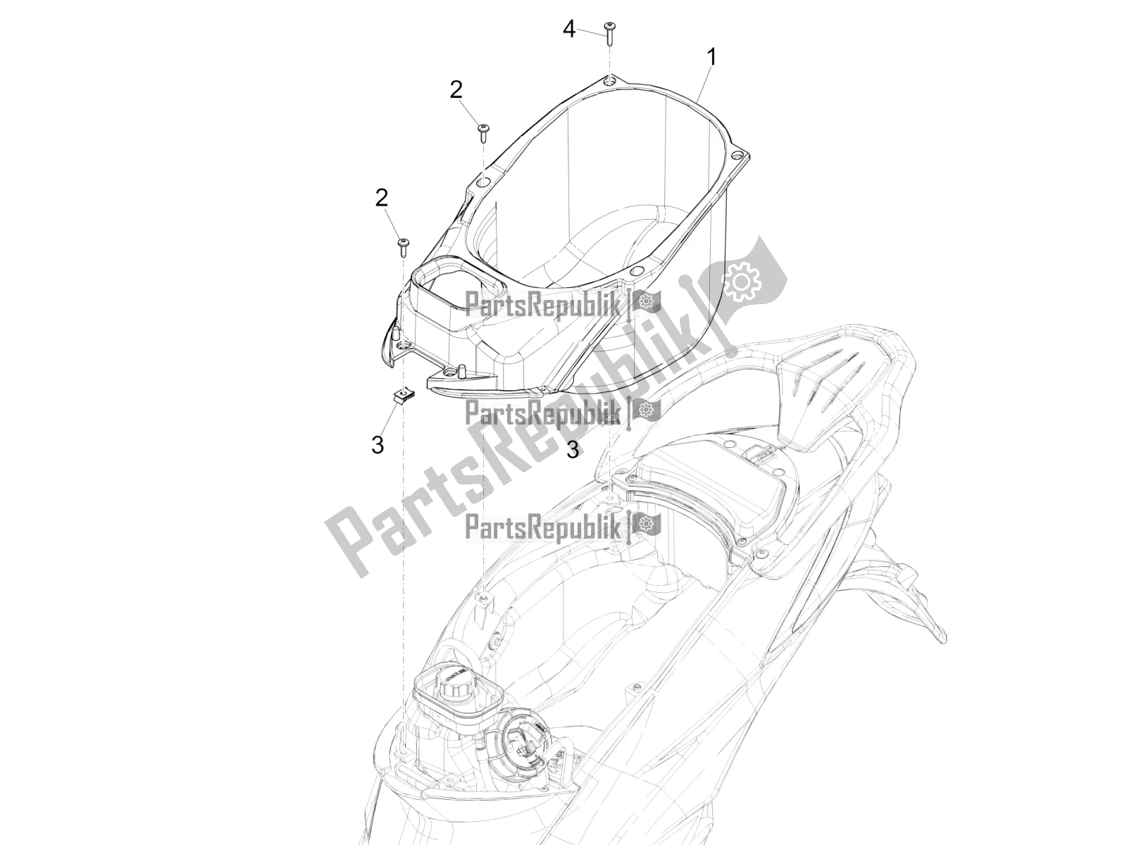 All parts for the Helmet Huosing - Undersaddle of the Piaggio Liberty 50 Iget 4T 3V 2017