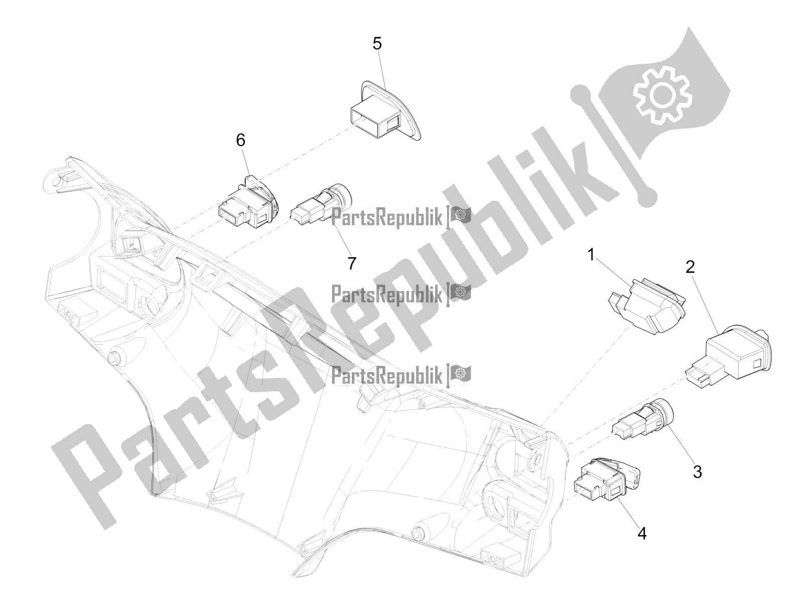 Todas las partes para Selectores - Interruptores - Botones de Piaggio Liberty 50 Iget 4T 3V 2017