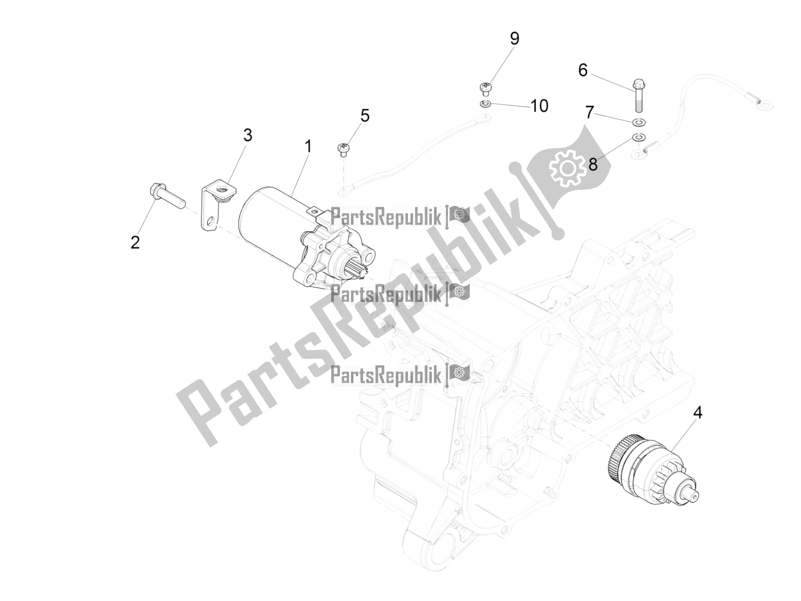Toutes les pièces pour le Stater - Démarreur électrique du Piaggio Liberty 50 Iget 4T 3V 2017