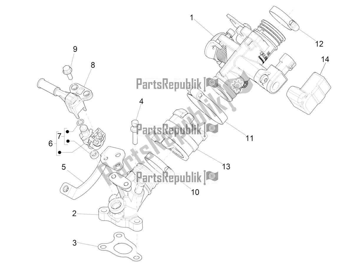 All parts for the Throttle Body - Injector - Induction Joint of the Piaggio Liberty 50 Iget 4T 3V 2017