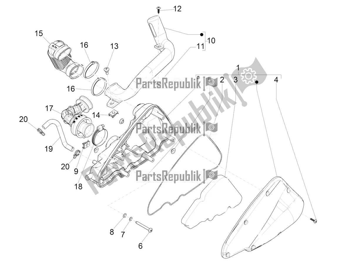 Wszystkie części do Filtr Powietrza Piaggio Liberty 50 Iget 4T 3V Posta 2019