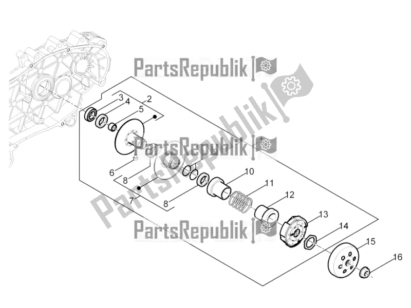 Toutes les pièces pour le Poulie Menée du Piaggio Liberty 50 Iget 4T 3V Posta 2019