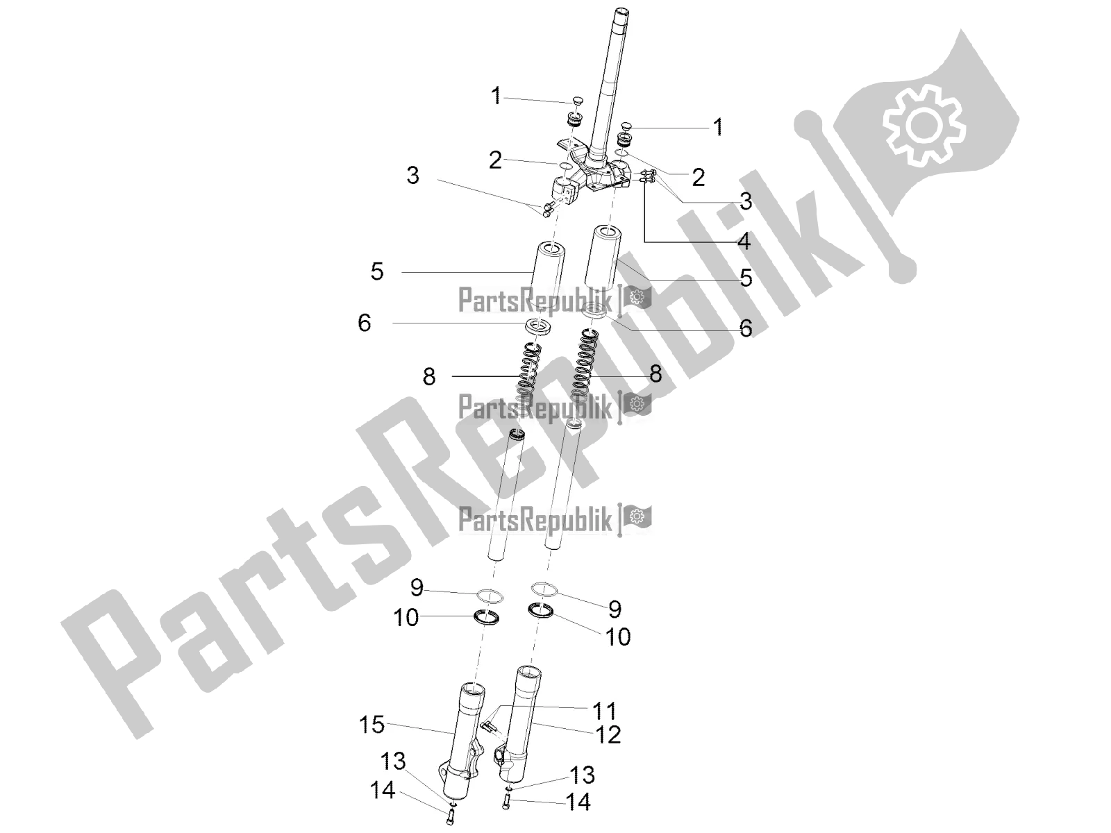 Tutte le parti per il Componenti Della Forcella (parte Superiore Di Wuxi) del Piaggio Liberty 50 Iget 4T 3V Posta 2019