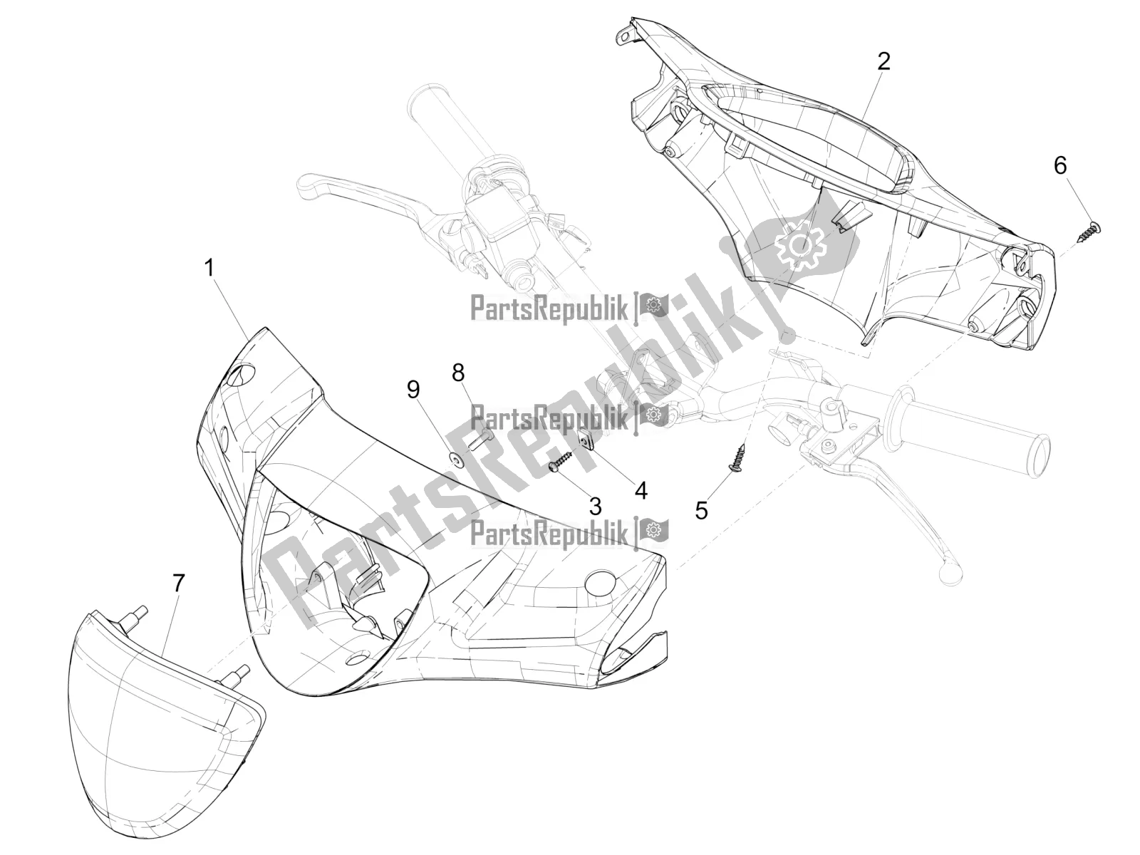 Toutes les pièces pour le Couvertures De Guidon du Piaggio Liberty 50 Iget 4T 3V Posta 2019