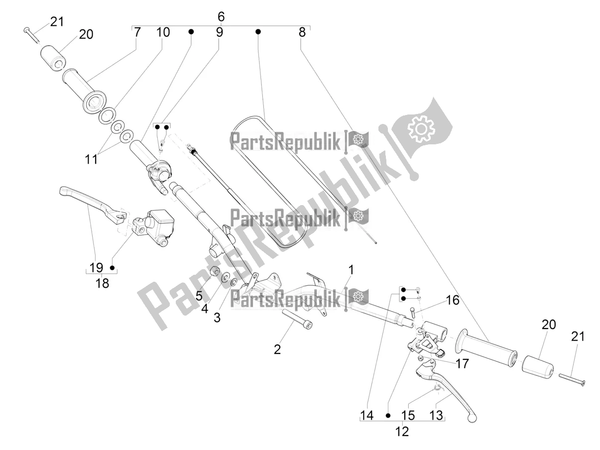 Toutes les pièces pour le Guidon - Master Cil. Du Piaggio Liberty 50 Iget 4T 3V Posta 2019