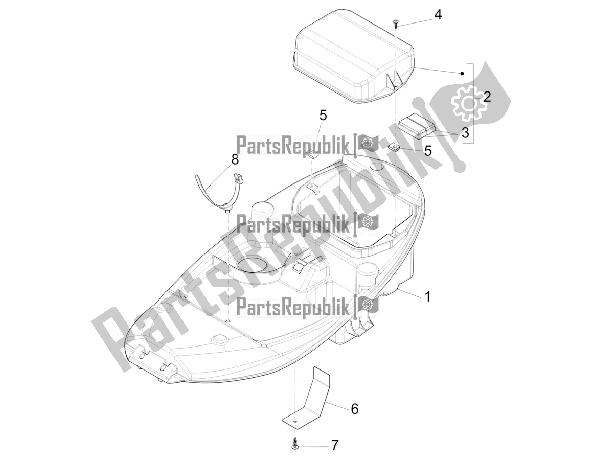 Toutes les pièces pour le Logement De Casque - Sous La Selle du Piaggio Liberty 50 Iget 4T 3V Posta 2019