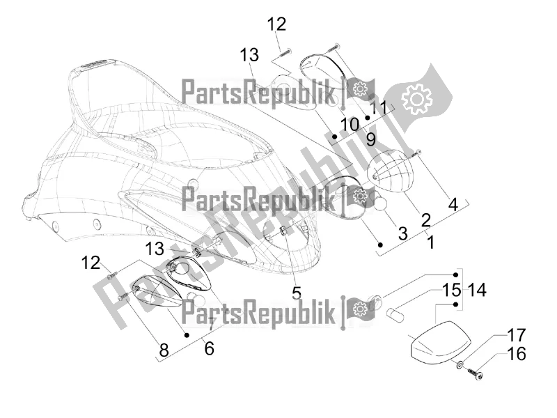 Toutes les pièces pour le Phares Arrière - Clignotants du Piaggio Liberty 50 Iget 4T 3V Posta 2019