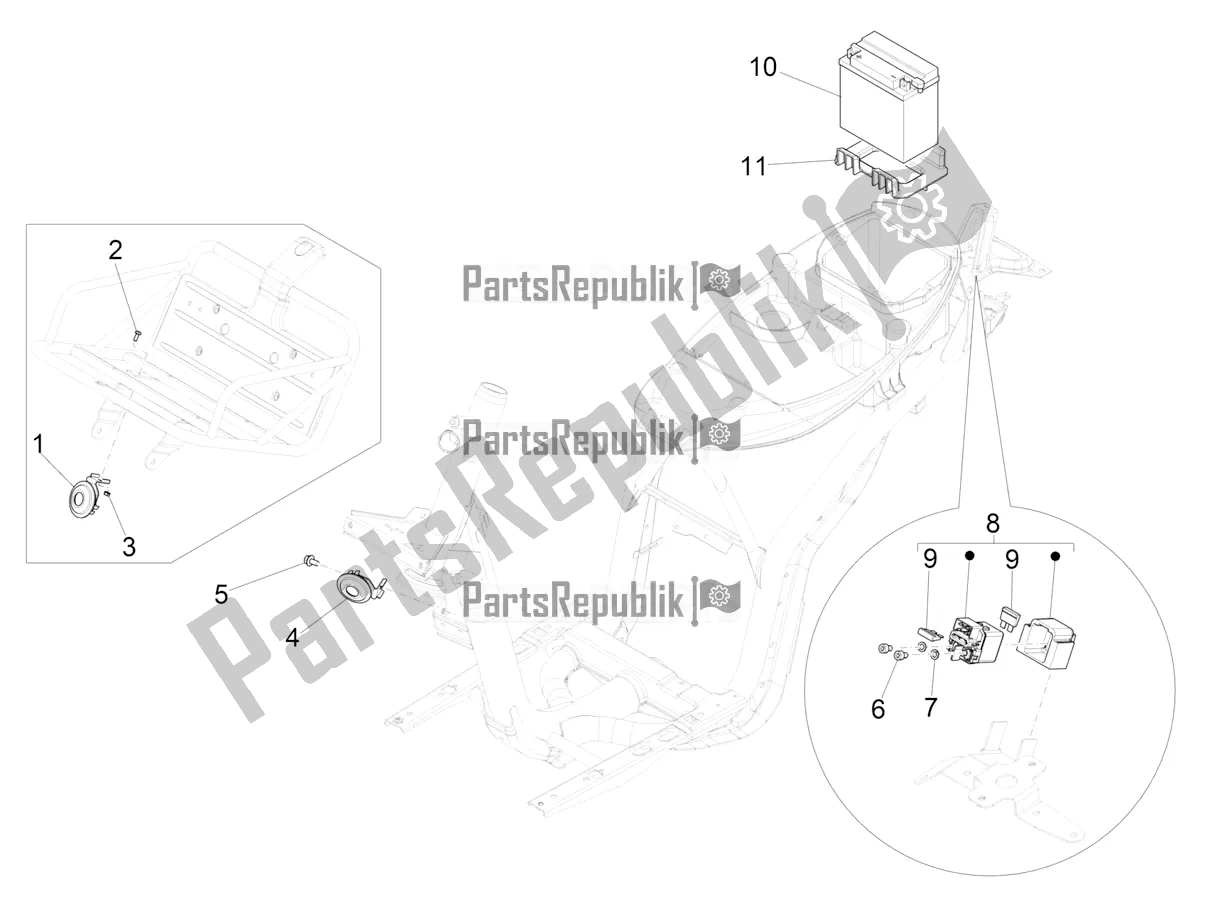 Todas las partes para Interruptores De Control Remoto - Batería - Bocina de Piaggio Liberty 50 Iget 4T 3V Posta 2019